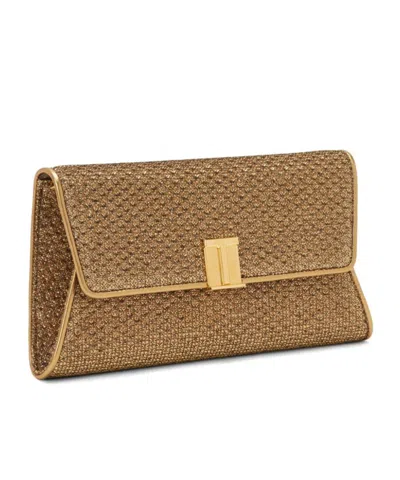 Tom Ford Nobile Metallic Clutch In Brown