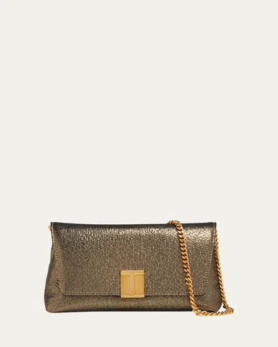 Tom Ford Nobile Mini Clutch Bag In Laminated Fabric