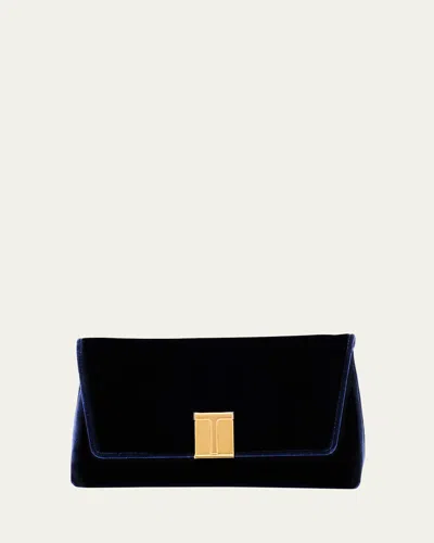 Tom Ford Nobile Mini Shoulder Bag In Velvet In Black