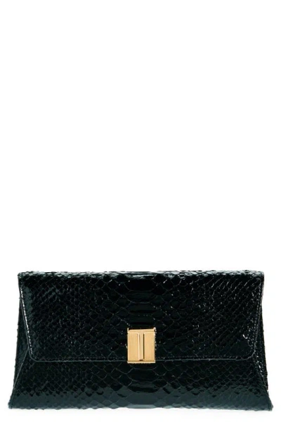 TOM FORD NOBILE PYTHON EMBOSSED LEATHER CLUTCH