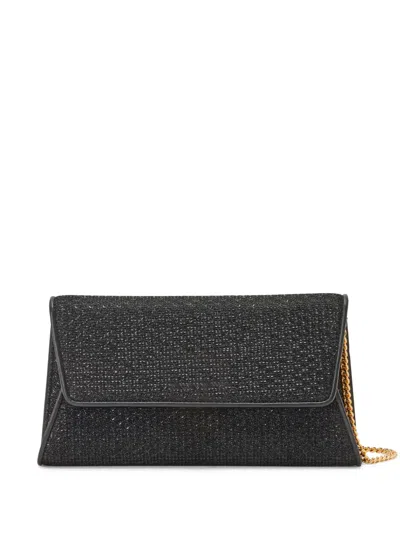Tom Ford Nobile Textured-lamé Clutch In Black
