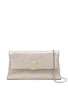 Tom Ford Glitter Textured Fabric Clutch Shoulder Bag In Metallic