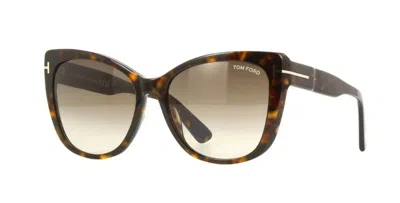 Pre-owned Tom Ford Nora Ft 0937 Dark Havana/roviex Shaded (52k) Sunglasses