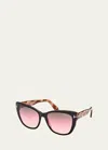 Tom Ford Nora Plastic Cat-eye Sunglasses In Black / Other