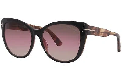 Pre-owned Tom Ford Nora Tf937 05f Sunglasses Women's Black/red Gradient Cat Eye 57mm