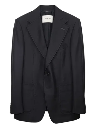 Tom Ford Notched Patch-pockets Jacket In Black