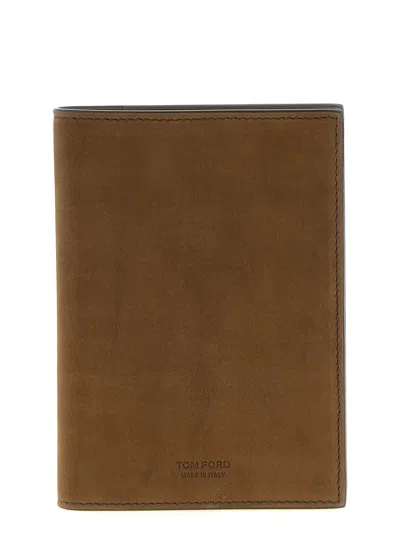 Tom Ford Nubuck Leather Passport Holder Home & Lifestyle Brown