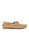 Tom Ford Robin Leather Boat Shoes In Beige