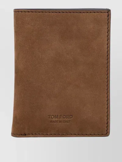 Tom Ford Brown Card Holder With Logo Lettering On The Front In Leather Man