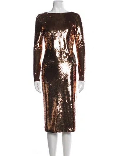 Pre-owned Tom Ford Nylon Knee-length Dress In Gold
