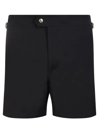 TOM FORD BLACK SWIM SHORTS WITH SIDE BUCKLE