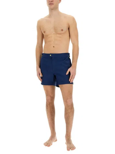 Tom Ford Nylon Swim Shorts In Blue