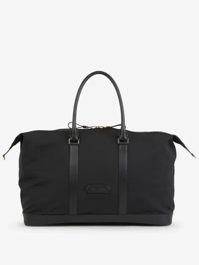 Tom Ford Recycled Nylon Holdall Duffle Bag In Black