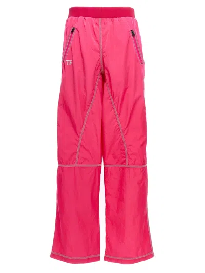 Tom Ford Nylon Zip-pocket Cargo Pants In Pink