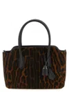 Tom Ford Structured Animal Print Handbag With Top Handles In Brown