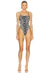 Tom Ford Ocelot Printed Swimsuit In Black