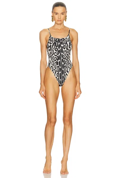 Tom Ford Ocelot Printed Swimsuit In Black
