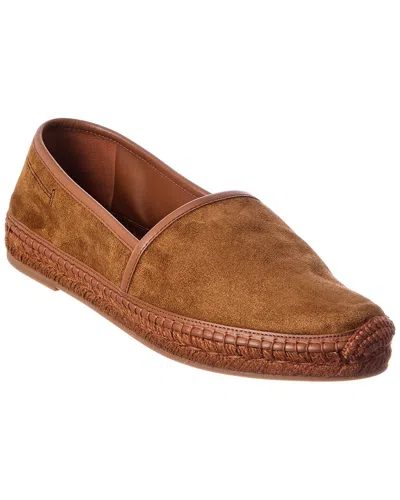 Tom Ford Ocelot Suede & Leather Espadrille In Brown