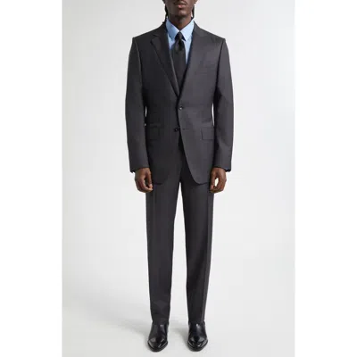 Tom Ford O'connor Shadow Windowpane Check Wool Suit In Gray