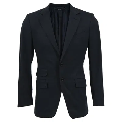 Tom Ford O'connor Slim-fit Unstructured Blazer In Navy Wool In Blue