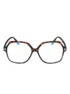 Tom Ford Octagonal Frame Optical Glasses In Brown