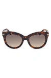 Tom Ford Eyewear Odette Oval Frame Sunglasses In Brown