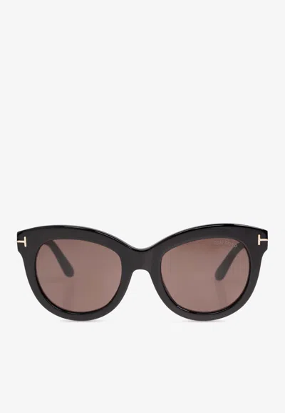 Tom Ford Odette Butterfly Sunglasses In Brown