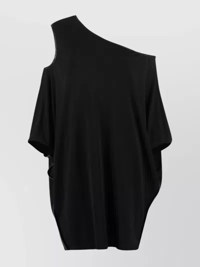 Tom Ford Off Shoulder Dress Leather Trimming In Black