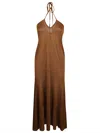 Tom Ford Viscose Jersey Knit Flared Long Dress In Bronze