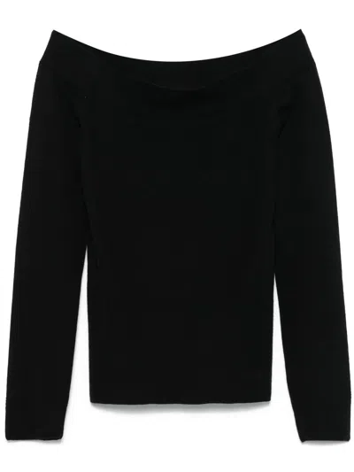 Tom Ford Off-shoulder Sweater In Black