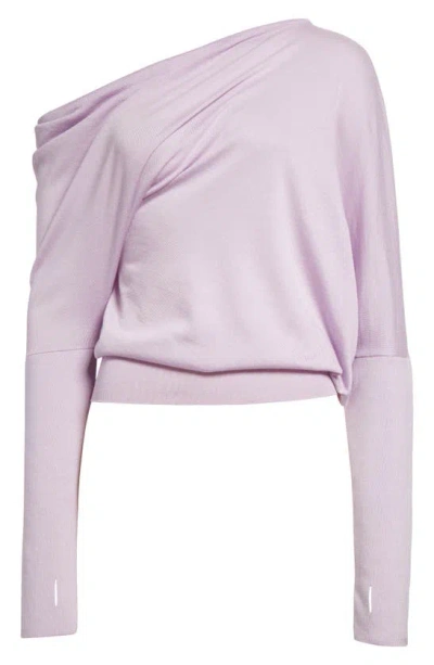 Tom Ford Off-shoulder Cashmere And Silk Sweater In Fragrant Lilac