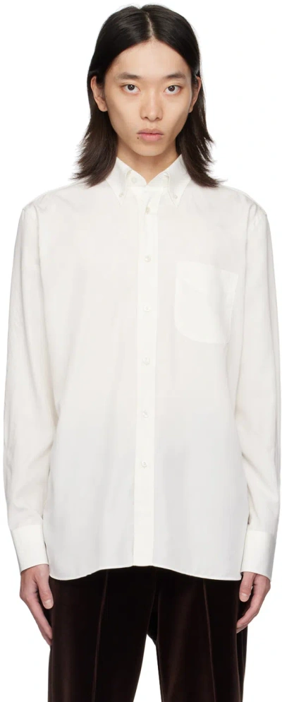 Tom Ford Off-white Button Shirt In Soft White