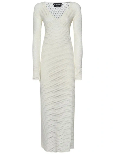 Tom Ford Off-white Knit Maxi Dress