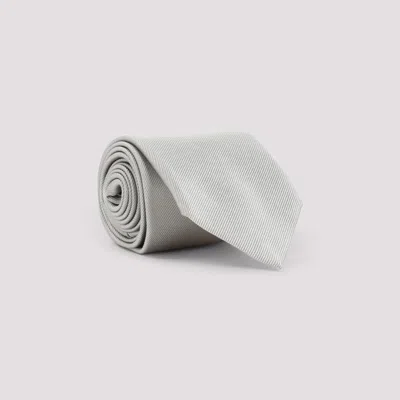TOM FORD OFF WHITE SOLID MOGADOR SILK TIE