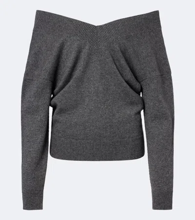 Tom Ford Off-the-shoulder Cashmere Top In Gray