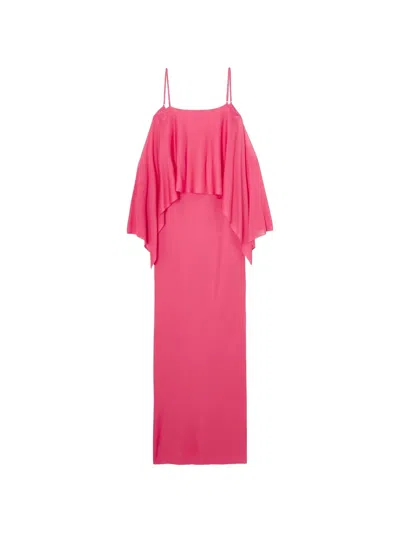 Tom Ford Off-shoulder Ruffled Gown In Pink