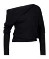 Tom Ford Off-shoulder T-shirt In Black