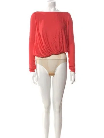 Pre-owned Tom Ford Off-the-shoulder Long Sleeve Bodysuit In Pink