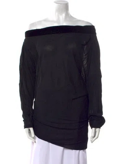 Pre-owned Tom Ford Off-the-shoulder Long Sleeve Tunic In Black