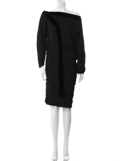 Pre-owned Tom Ford Off-the-shoulder Mini Dress In Black