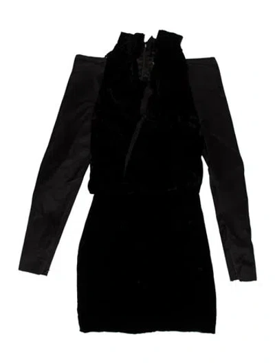 Pre-owned Tom Ford Off-the-shoulder Mini Dress In Black