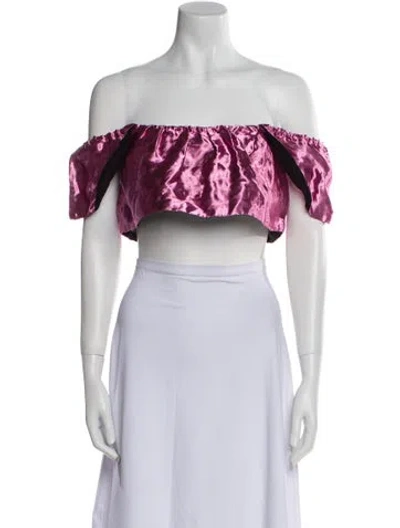 Pre-owned Tom Ford Off-the-shoulder Short Sleeve Crop Top