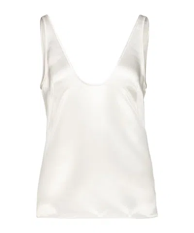 Tom Ford Off-white Silk Scoop Neck Tank Top