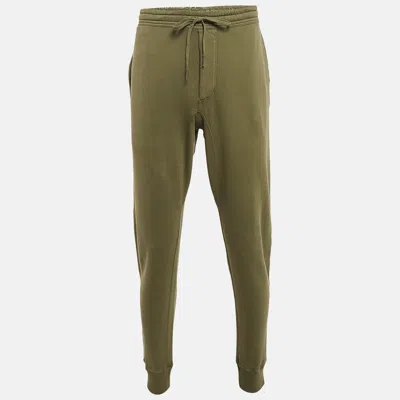 Pre-owned Tom Ford Olive Green Cotton Knit Regular Fit Sweatpants M