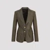 Tom Ford Metallic Silk-blend Boucle Single-breasted Jacket In Olive
