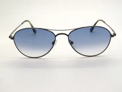 Pre-owned Tom Ford Oliver Ft 0495/s 12w Dark Ruthenium/blue Gradient 56mm Sunglasses