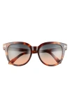 Tom Ford Olivia 54mm Gradient Round Sunglasses In Colhav/grng