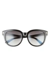 Tom Ford Olivia 54mm Gradient Round Sunglasses In Sblk/smkg