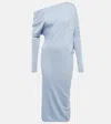 Tom Ford One-shoulder Cashmere And Silk Midi Dress In Blue