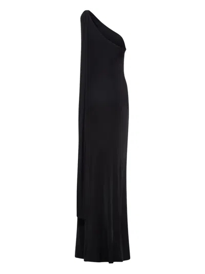 Tom Ford One-shoulder Draped Gown In Black
